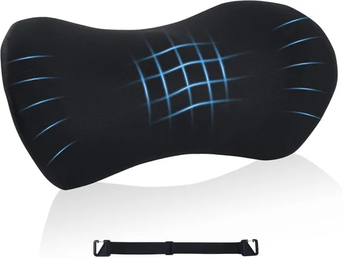 Vista 13 de Almohada lumbar, almohada de apoyo lumbar de espuma viscoelástica para silla de oficina y asiento de automóvil, almohada de apoyo para aliviar