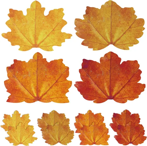 Patelai 8 manteles individuales de otoño de Acción de Gracias, hojas de arce, de plástico, redondos, impermeables, para el día de Acción de Gracias,