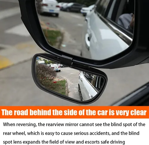 Vista 6 de BESULEN Espejo de punto ciego para automóvil, espejo retrovisor convexo ajustable de vidrio HD, accesorios exteriores automáticos, espejo
