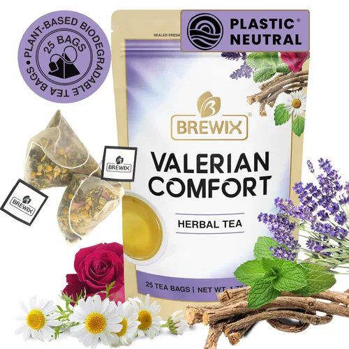 Vista 15 de BREWIX Caja de regalo de muestra de té surtido premium (15 bolsas de té envueltas individualmente en pirámides) Té de hierbas, té negro, té verde