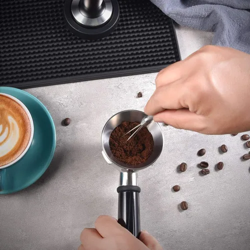 Vista 5 de MATOW - Agitador de café expreso, mini batidor de acero inoxidable para distribución de agitación de expreso, herramienta profesional de agitación