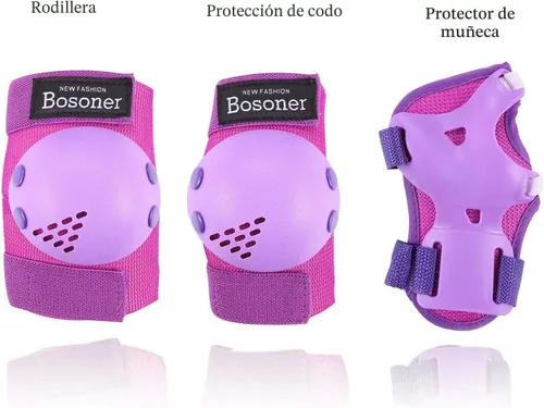 Vista 2 de BOSONER Rodilleras/Coderas/Muñequeras para Niños/Jóvenes de 3-15 Años, Conjunto de Equipo Protector Infantil para Patines, Ciclismo, Bicicleta BMX