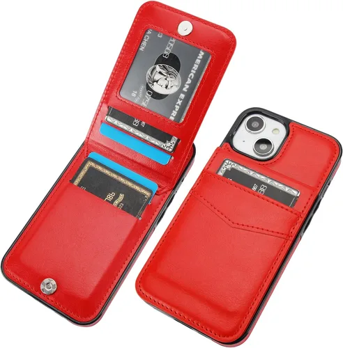 Vista 17 de KIHUWEY Compatible con iPhone 14 Funda Cartera con Soporte para Tarjeta de Crédito, Flip Cuero Premium Cierre Magnético Soporte Funda Protectora