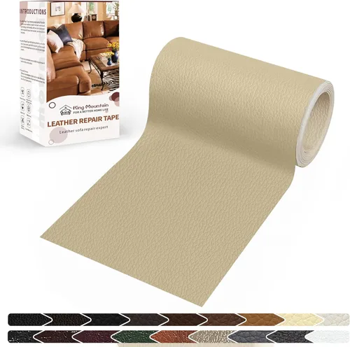 Vista 24 de KING MOUNTAIN Parche de reparación de cuero, cinta autoadhesiva de reparación de cuero de 4 x 63 pulgadas para muebles de cuero dañados, asientos