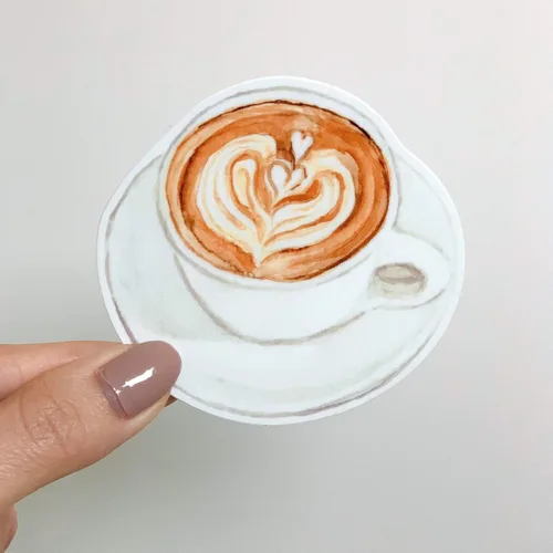 Vista 2 de Coffee Latte Magnet for Refrigerator, Fridge Magnet, Coffee Magnet Décor, For Locker Whiteboard 5 Inch