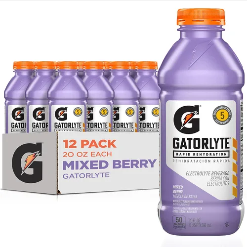Vista 5 de Gatorlyte - Bebida de electrolitos de rehidratación rápida, cereza y lima, mezcla especializada de 5 electrolitos, azúcar inferior, sin edulcorantes