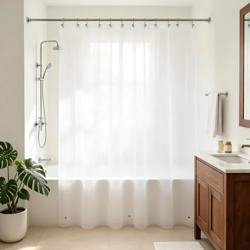 Vista 29 de Barossa Design - Forro de cortina de ducha blanco, PEVA de gama alta, libre de bisfenol A y de cloruro de polivinilo, sin olor químico, cortina