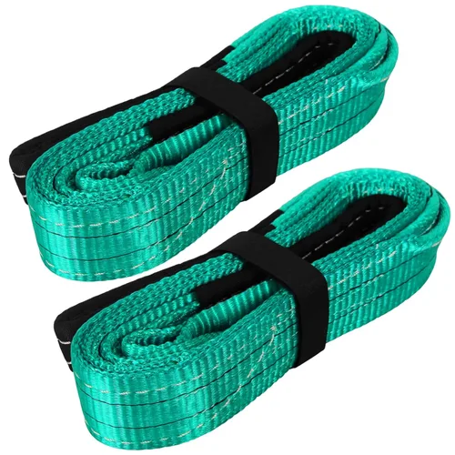 Vista 15 de Correas de elevación de 1 pulgada x 4 pies, 2 capas de alta resistencia plana de levantamiento de ojos, correas de nailon para levantamiento