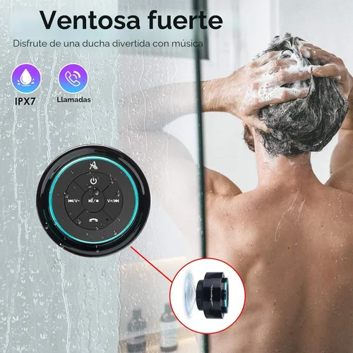 Vista 2 de XLEADER Altavoz de ducha profesional (actualizado) certificado IPX7 A azul