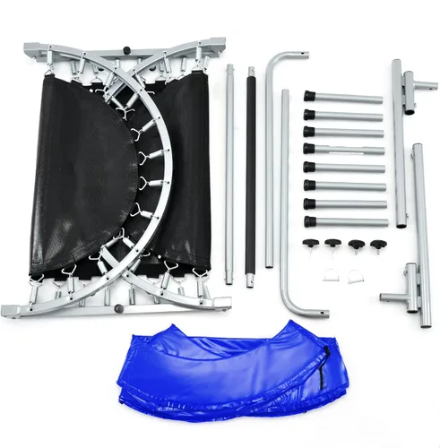 Vista 8 de Giantex Mini trampolín plegable para 2 personas con mango ajustable de altura de 5 niveles, carga máxima de 330 libras, trampolín de ejercicio