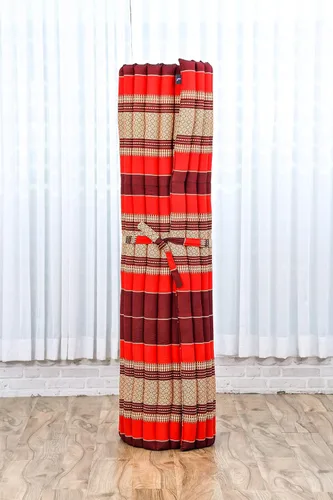 Vista 64 de Leewadee colchón tailandés enrollable para cama de invitados, tapete de yoga, para masaje tailandés, ecológico, orgánico y natural.