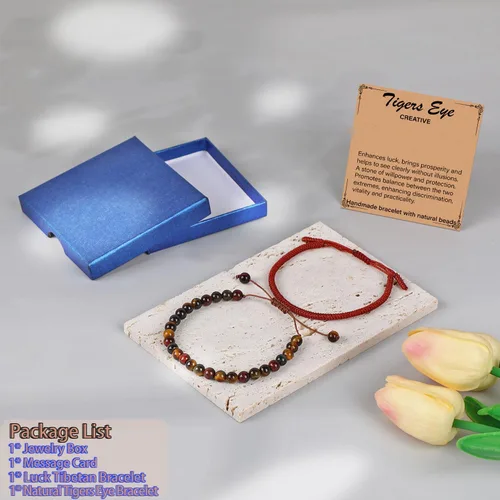 Vista 10 de LPBeads Pulsera de piedra natural hecha a mano de tamaño ajustable