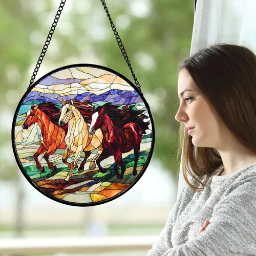 Vista 24 de Atrapasoles de Vidrio Manchado para Colgar en Ventanas, Elefante Colorido para Capturar el Sol para Puerta, Decoración del Hogar, Atrapasoles