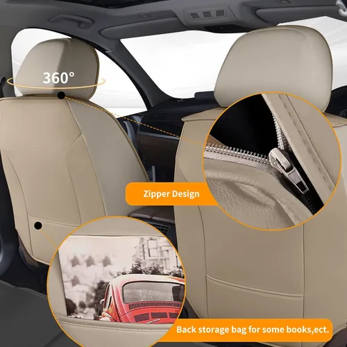 Vista 3 de Juego completo de fundas de asiento de automóvil para Ford Explorer 2004-2023, 2024 y 2025, juego completo de fundas de asiento de cuero con soporte