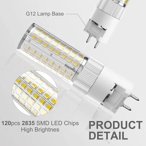 Vista 2 de Bombilla LED G12 de 16 W, blanco natural, 4000 K, bombilla de maíz bi-pines, paquete de 4