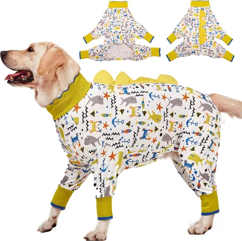 LovinPet Pijamas para perros grandes, pijama para perros grandes, antilamer la ansiedad, mameluco de recuperación quirúrgica, pijamas para perros de