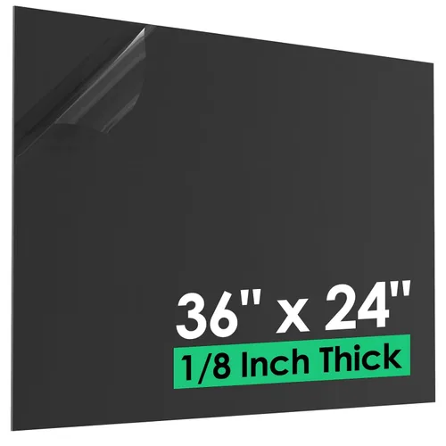 Vista 14 de Hoja de plástico ABS de 1/8 pulg. de grosor (3 mm) - 12" x 8", tablero termoplástico rígido impermeable negro para letreros, manualidades, proyectos
