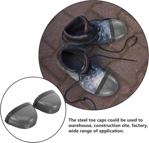 Vista 6 de Housoutil Protector de pies, protectores metatarsianos de punta de acero, fundas de zapatos de dedo del pie de tamaño universal para botas