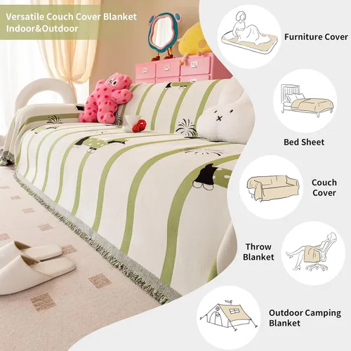 Vista 4 de Funda para sofá, funda lavable para sofá para perros, fundas de felpilla para sofá para protector, aptas para mascotas (71"x 71"/Verde/1 unidad)