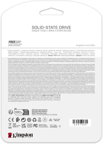 Vista 5 de Kingston NV3 500GB M.2 2280 NVMe SSD PCIe 4.0 Gen 4x4 Hasta 5000 MB/s SNV3S/500G