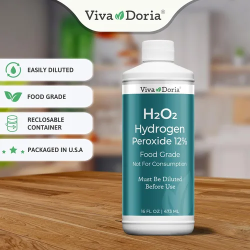 Vista 2 de Viva Doria Solución acuosa de peróxido de hidrógeno al 12 por ciento, grado alimenticio, 16 onzas líquidas