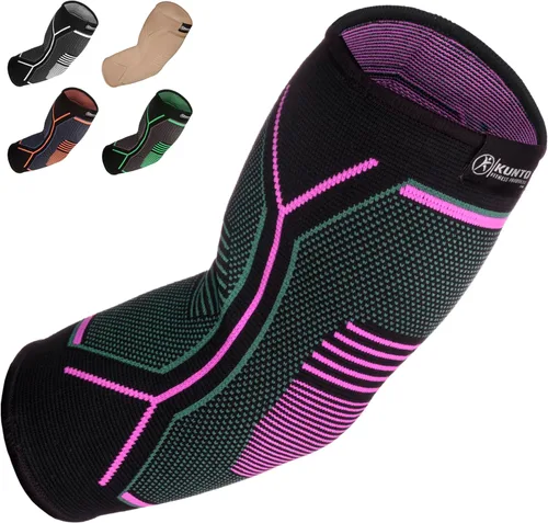Vista 8 de Kunto Fitness - Codera de compresión (enviada desde Estados Unidos) para tendinitis, codo de tenista, tratamiento de codo de golf, reduce el dolor