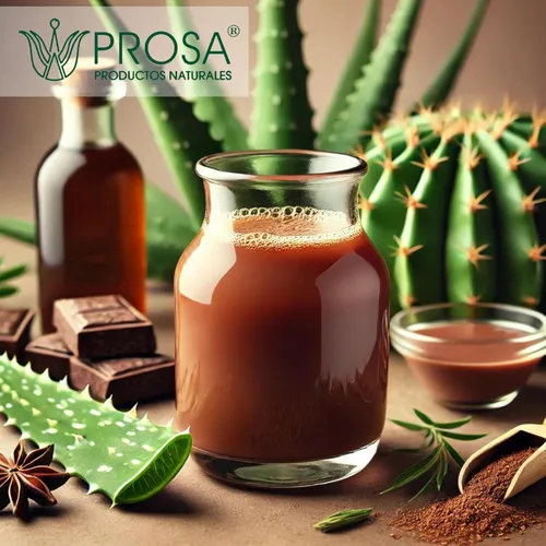 Vista 5 de YERBERO - PROSA Suplemento herbal de aloe vera, nopal, cactus y cuachalalate – 1L (33.8 fl oz / 1.05 qt) – con vitamina C para el apoyo digestivo e