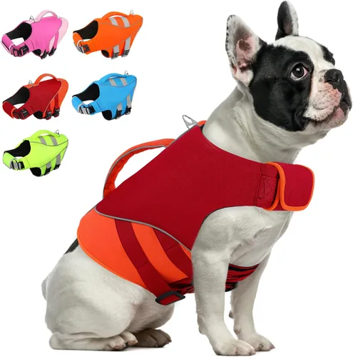 Vista 17 de Queenmore Chaleco salvavidas para perros XS, chaleco salvavidas para perros pequeños, chaleco salvavidas para perros pequeños, chaleco salvavidas