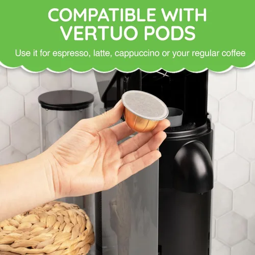 Vista 4 de My-Cap Filtros de papel para cápsulas de café para usar con tapas, cápsulas reutilizables para cafeteras de línea Vertuo, filtros de papel de café