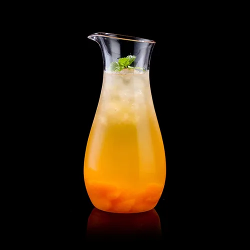 Vista 6 de Jarra de vidrio acrílico, jarra de limonada transparente, recipientes de plástico para jugo, botella alta de vidrio de leche para té helado, jugo