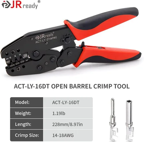 Vista 3 de JRready ST6316 DT Deutsch Kit de Conectores, Conector de 2,3,4,6,8,12 Pines, Herramienta de crimpado Deutsch (ACT-LY-16DT), Tamaño 16 Contactos, Kit