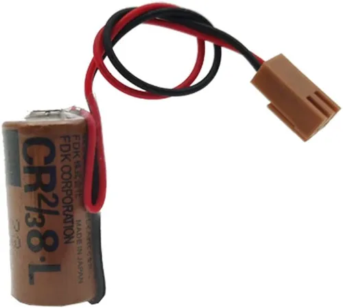 Vista 2 de YICUAA - Paquete de 5 baterías de litio compatibles con Fuji CR2/3 8.L 2000mAh 3V PLC FDK CR2/38.L enchufe marrón