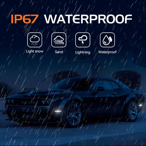 Vista 7 de Luces LED blancas de marcador lateral para Dodge Challenger SRT Hellcat Redeye Widebody 2018 2019 2020 2021 2022, lámpara de estacionamiento