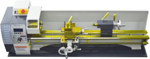 Vista 7 de 7 "* 12" torno de metal de sobremesa, torno de metal de precisión de hilos métricos/pulgadas, mini torno 600W motor sin escobillas