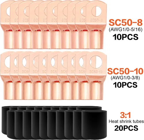 Vista 5 de Cable calibre 1/0 (20 pies cada uno - rojo/negro) de aluminio recubierto de cobre CCA - Cable primario automotriz, cable de alimentación y tierra