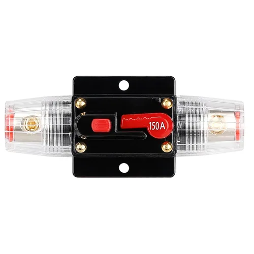 Vista 19 de Generic Disyuntor impermeable de 50 amperios, portafusibles, disyuntor de audio, con reinicio manual, 12V-48V CC, 30A-300A, para sistema de audio