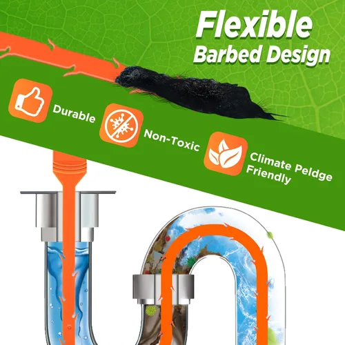 Vista 4 de Forlivese - Juego de 3 serpientes de drenaje de 25 pulgadas, removedor de obstrucciones de drenaje, serpiente de fregadero para alcantarillado