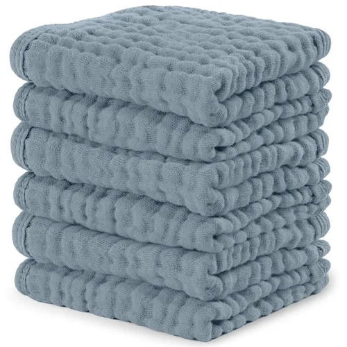 Vista 15 de Comfy Cubs - Paquete de 6 paños de muselina para eructos, 20 x 10 pulgadas, grandes, de 6 capas, 100 % algodón ultra absorbente para babeo