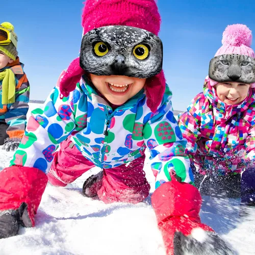 Vista 5 de Civaner 4 Piezas Funda para Gafas de Esquí y Snowboard, Funda para Gafas de Microfibra, Protección Contra Rayones y Polvo para Viajes Animal