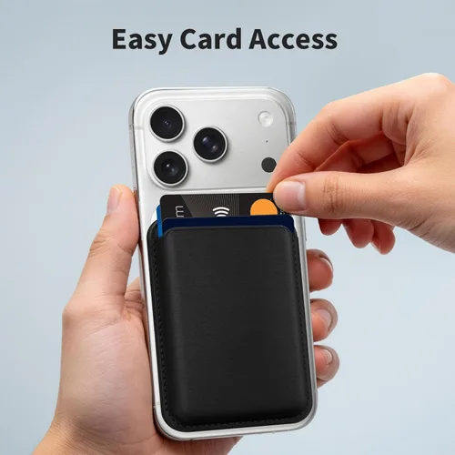 Vista 6 de Cartera magnética más fuerte para teléfono, de piel RFID, soporte para tarjetas Mag-Safe para iPhone 17, accesorios Mag-Safe Stick on Series