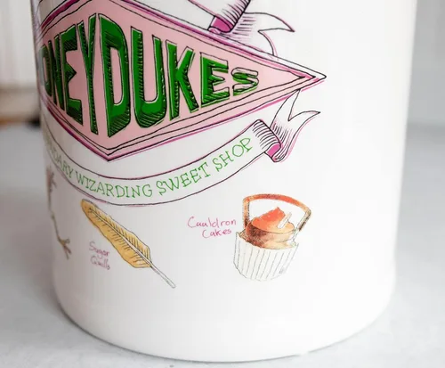 Vista 3 de Harry Potter Honeydukes Sweets - Tarro de cerámica para galletas de 10 pulgadas Tarro de almacenamiento de alimentos para dulces, especias