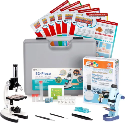 Vista 10 de Bastidor y base de metal Amscope Kids M30-ABS-KT51 120x-1200x de 6 potencias con accesorios de 52 piezas, entre el top 3 de elegidos como mejor kit
