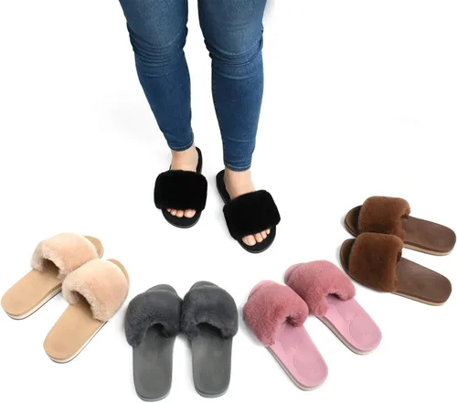 Vista 7 de COFACE Pantuflas para mujer con soporte de arco, cómodas, puntera abierta, mullidas, para la casa, fascitis plantar, ortopédicas, para interiores