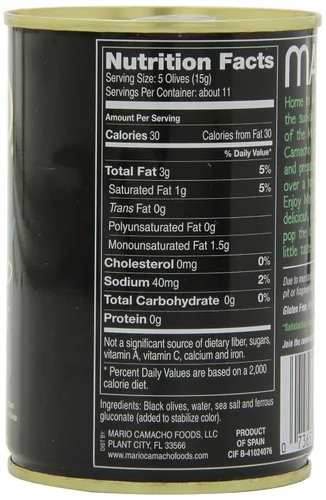 Vista 4 de Mario Camacho Foods - Aceitunas negras bajas en sodio, sin hueso, 6.0 onzas (paquete de 12)