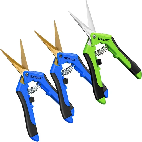 Vista 8 de SZHLUX Tijeras de jardinería de 6.5 pulgadas, tijeras de podar de mano (1, verde)