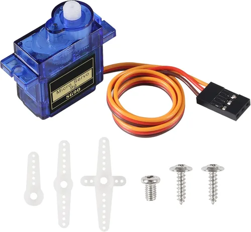 Vista 4 de 2PCS SG90 0.32 oz Servo Motor Micro Servo Metal Geared Kit Mini Servos para RC Robot Helicóptero Avión Controles Coche Barco con Cable (SG90)