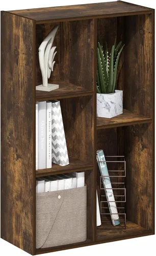 Vista 77 de Furinno - Estantería de cubos de 4 niveles serie Luder para libros y almacenamiento, color verde y blanco