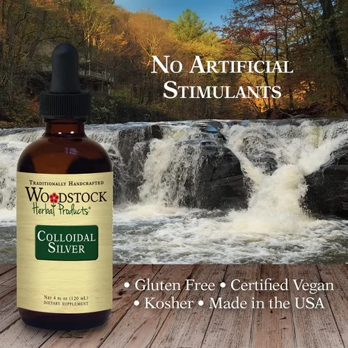Vista 3 de Woodstock Herbal Products Plata coloidal, 4 OZ
