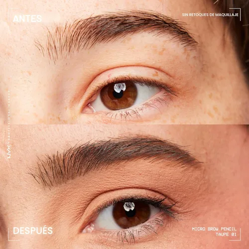 Vista 3 de NYX PROFESSIONAL MAKEUP Lápiz micro para cejas, lápiz preciso para cejas, color gris pardo