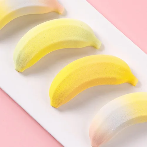 Vista 4 de OCPO KITCHEN Moldes de Silicona con Forma de Plátano 3D para Hornear Pasteles de Mousse, Molde de Horneado de Silicona 3D para Dulces, Pastelería